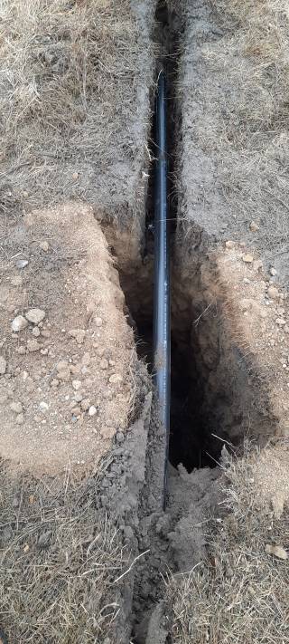 Main water line installed at Kinsella Ranch will bring water to their grazing treatments for their rotational verses continuous comparison.